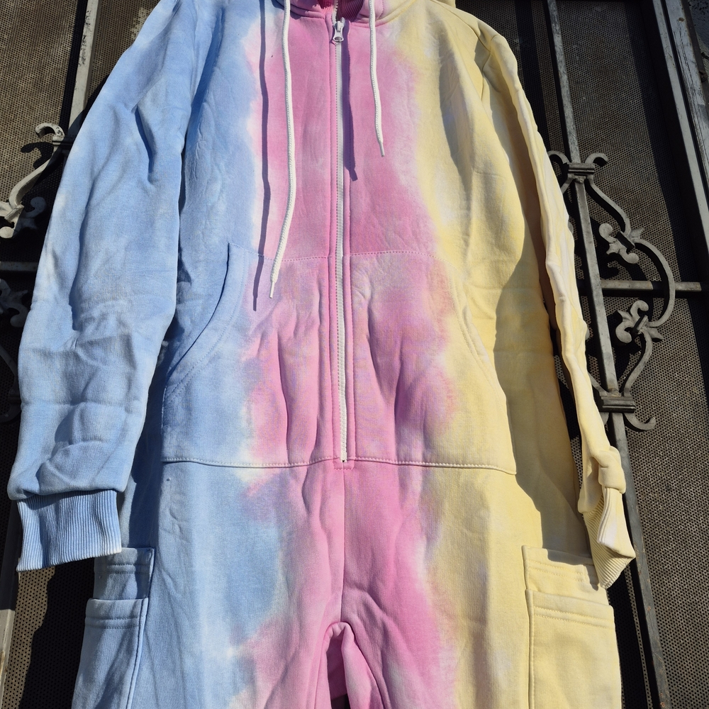 Colorful Tie-Dye Hooded Onesie - Picture 4 of 7